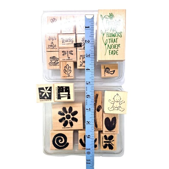 Stampin Up Rubber Stamps Lot of 21 Year-Round Cheer Painted Garden Hero Arts - Picture 9 of 9
